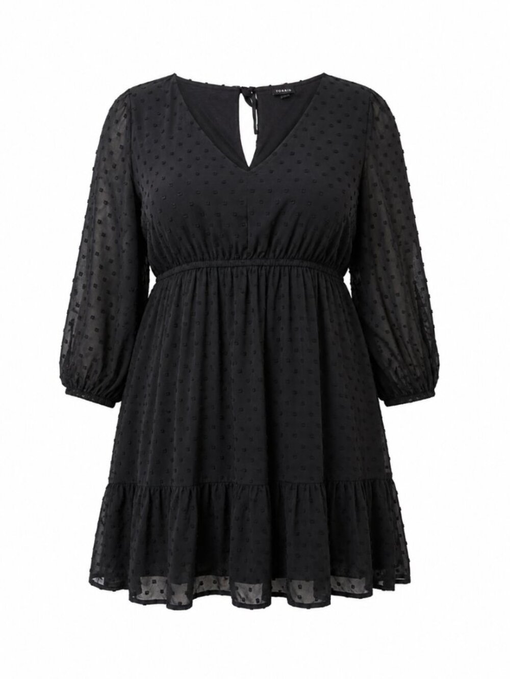 💖 2/40 Torrid Black Swiss Dot Tiered Dress Size 2